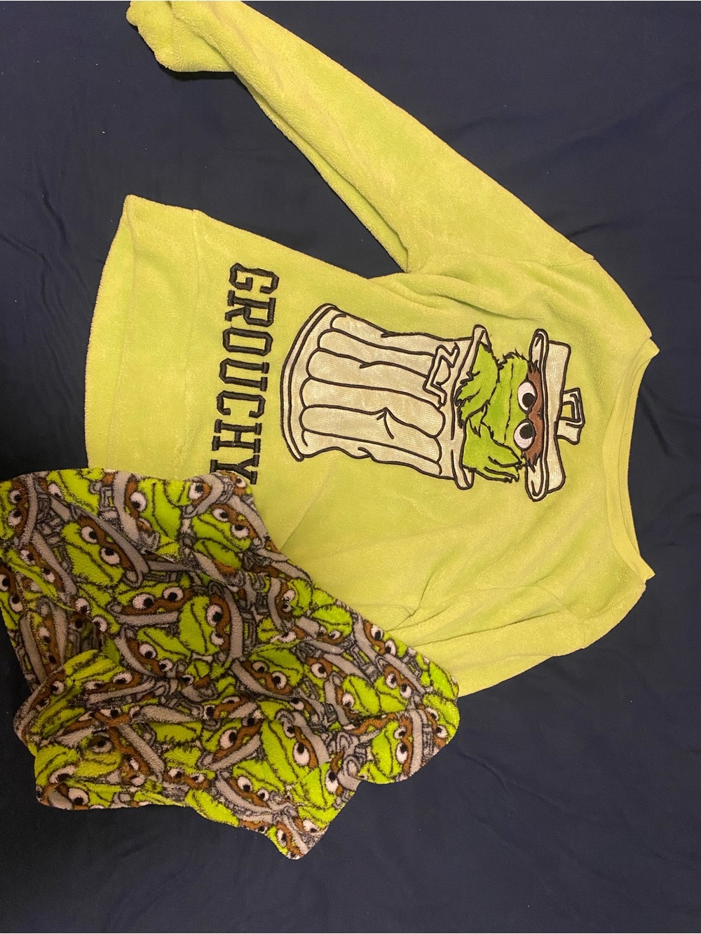 Grouchy Oscar the Grouch Yellow Women's Pajama Set